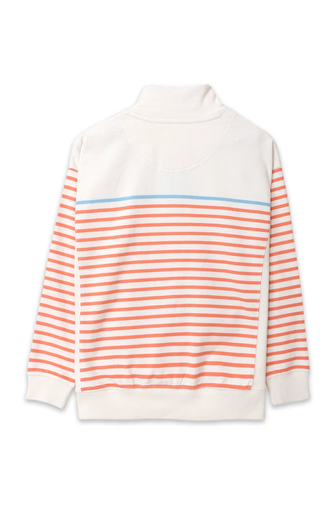 Women Branded Lining Hi-Neck  - Orange And White