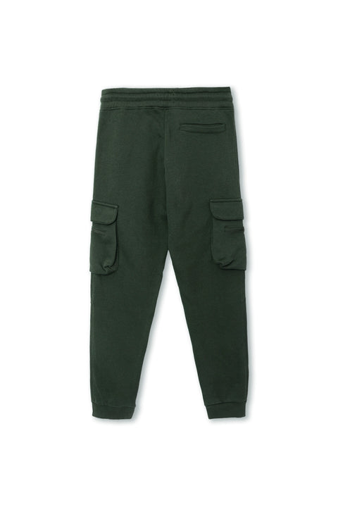 Men branded Cargo Trouser - D/Green