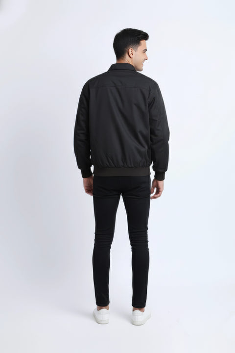 Men Twill Jacket Over Placket MJ-2201 - Black