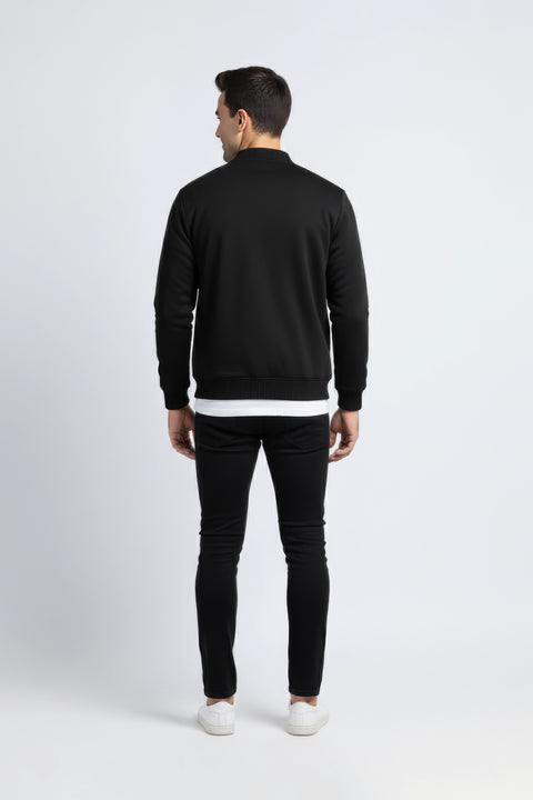 Men Pique Zipper Jacket MJP03 - Black