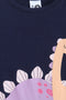 Girls Branded Graphic Frock - Navy