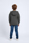 Boys Branded Zipper Hoodie - Olive