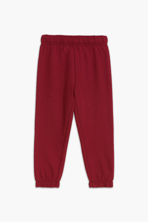 Boys Branded Terry Trouser - Maroon