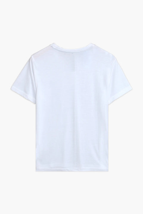 Men Branded R-Neck Tee - White