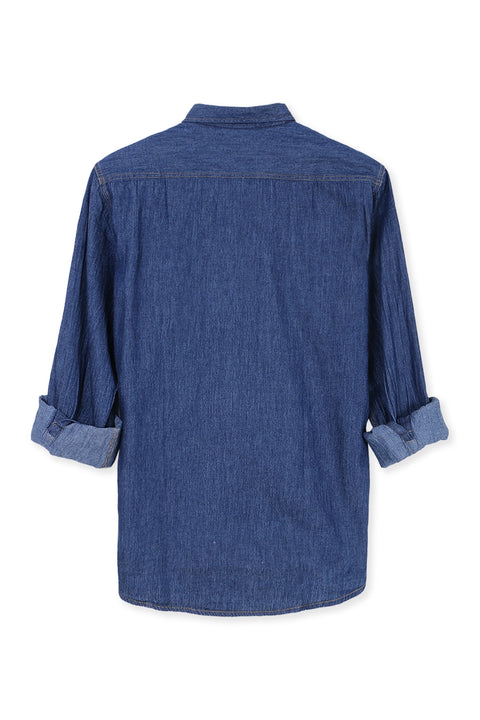 Men Denim Shirt DBP Pocket MDS23-03 - M/Blue