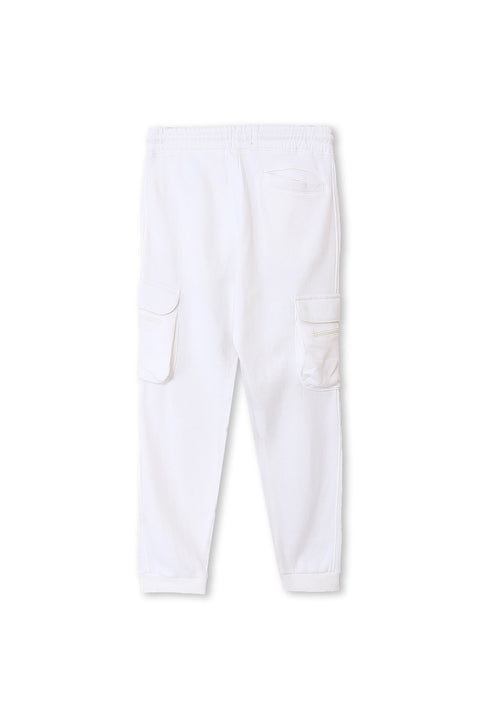 Men branded Cargo Trouser - White