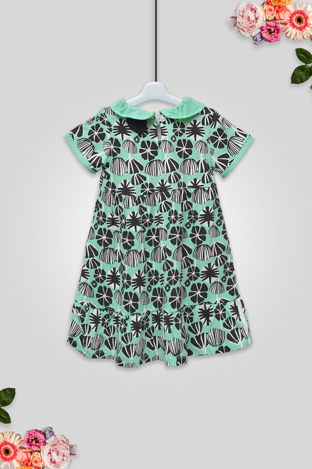 Girls Graphic Frock GF03 - L/Green