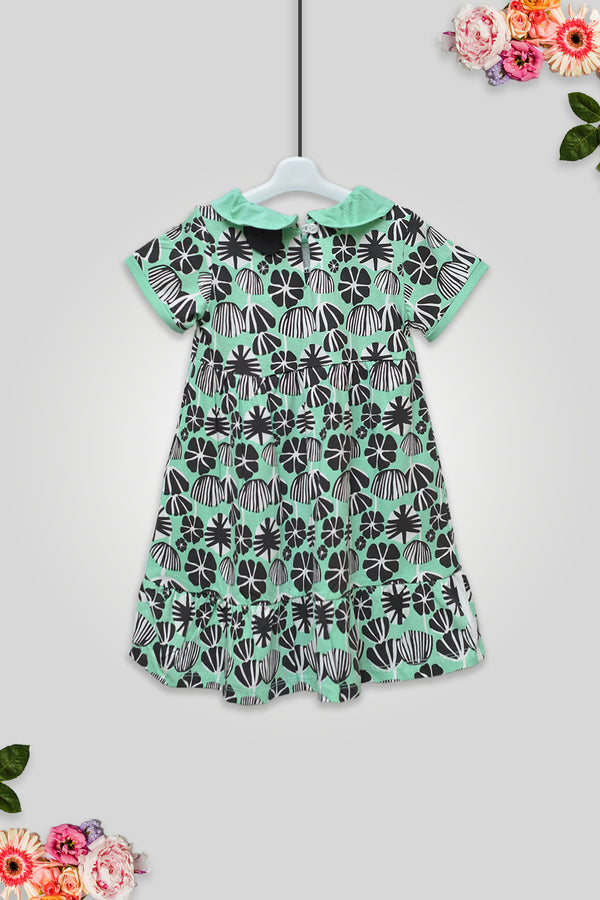 Girls Graphic Frock GF03 - L/Green
