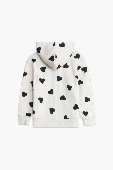 Girls Branded Hoodie Zipper - Cream