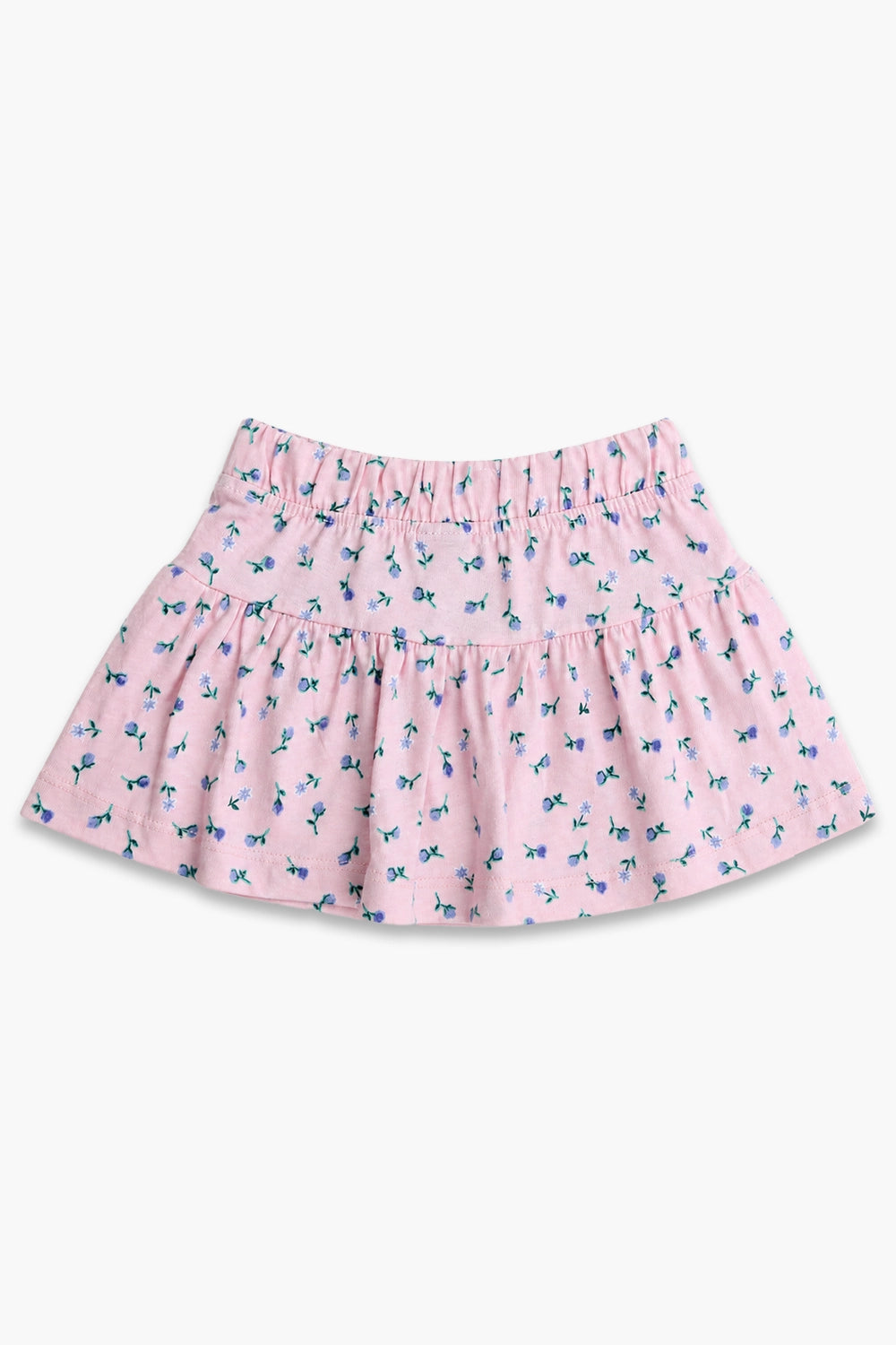 Girls Graphic Cotton Mini Skirt - Baby Pink