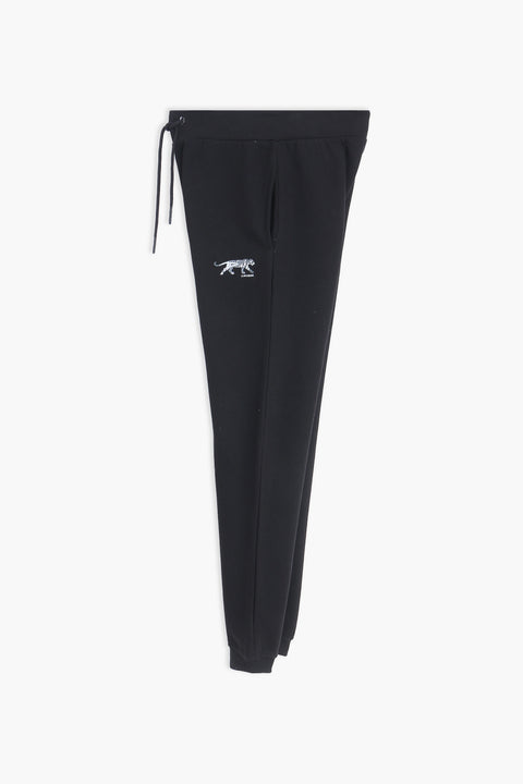 Men Branded Fleece Trouser - Black