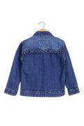 Girl Denim Frill Jacket With Front Pocket HK003 - D/Blue