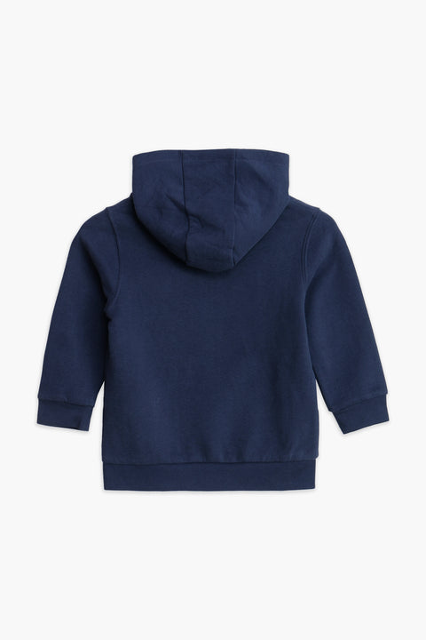 Boys Branded Pullover Hoodie - Navy