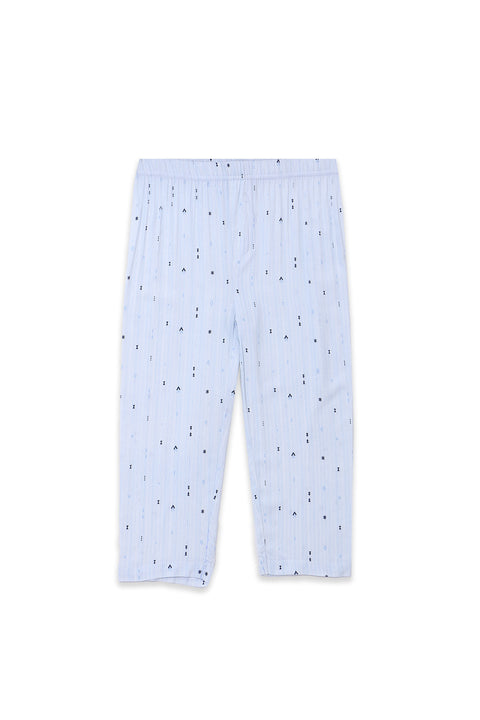 Kids Viscose Casual Printed Suit - L/Blue