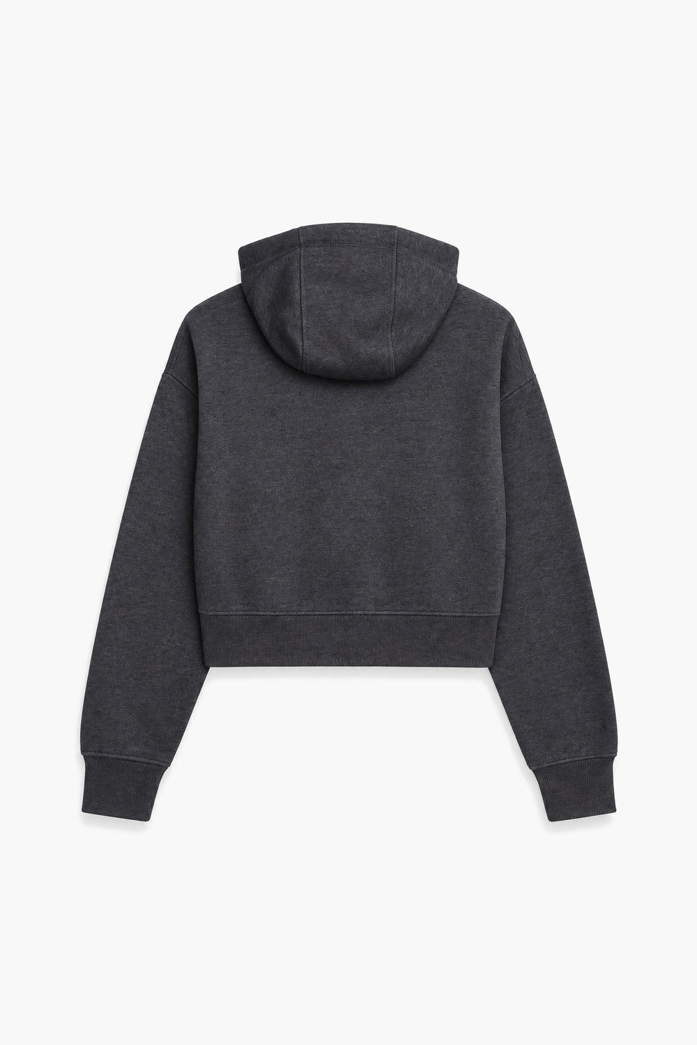 Women Branded Fleece Croppped Zipper Hoodie - D/Grey
