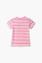 Girls Branded Lining T-Shirt - L/Pink