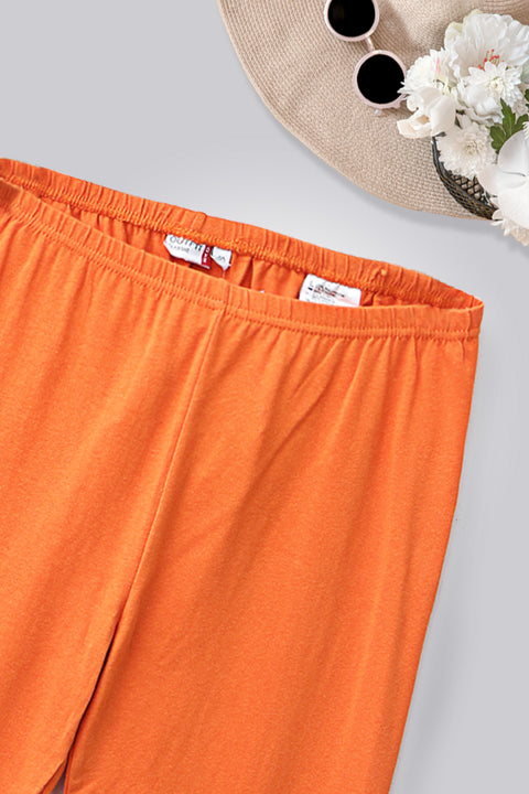Women's Branded Capri - Orange