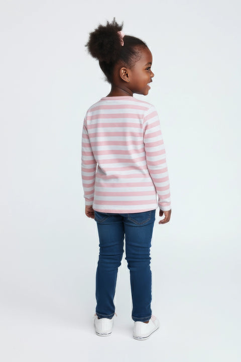 Girls Branded Graphic T-Shirt F/S - Pink And White