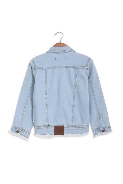 Girl Branded Denim Jacket - Lite Blue