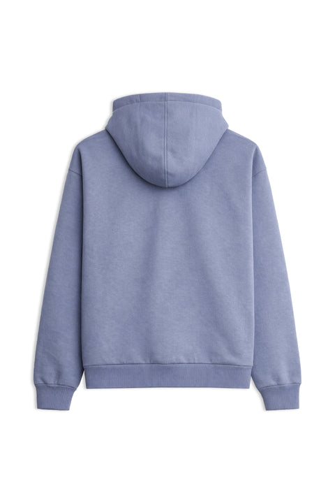 Men Branded Zipper Hoodie - Steel Blue