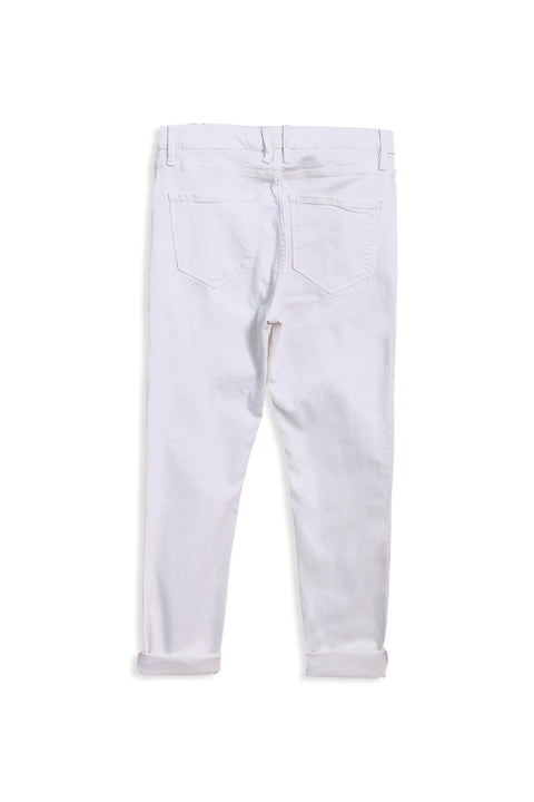 Women's Branded Skinny Denim Pant - White