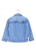 Girl Denim Frill Jacket With Front Pocket HK003 - L/Blue