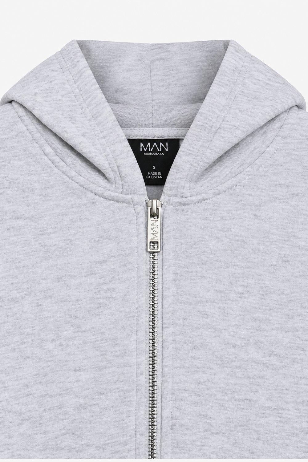 Men Branded Zipper Hoodie - Heather Grey