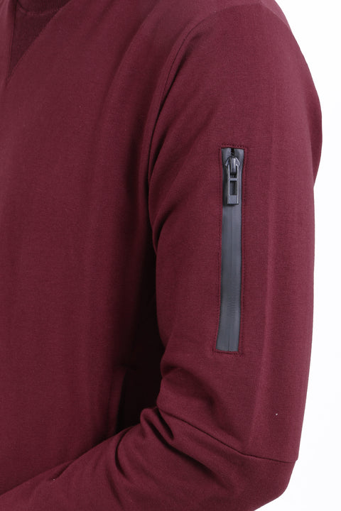 Men V-Knotch Sweatshirt MS08 - Burgundy