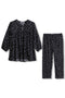 Girls Viscose Polka dots Bottle Neck Suit - Black