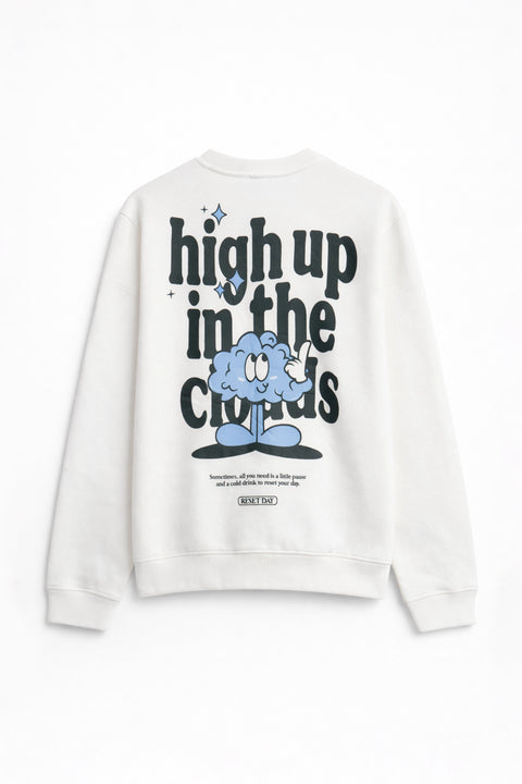 Men Branded Graphic Sweatshirt - White