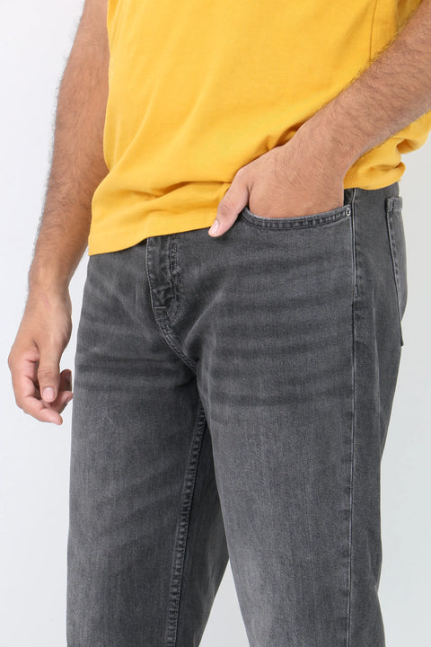 Man branded Straight Fit Denim Jeans - D/Grey