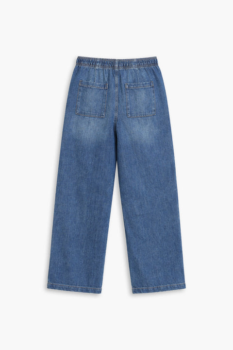 Women's Branded Wide Leg Jeans - M/Blue