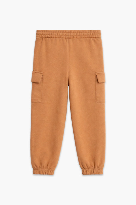 Boys Branded Cargo Fleece Trouser - Camel