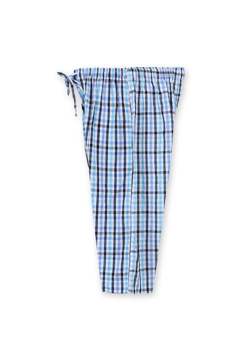 Men Loungewear Check 3 Quarter Short IMM3Q-8 - Blue