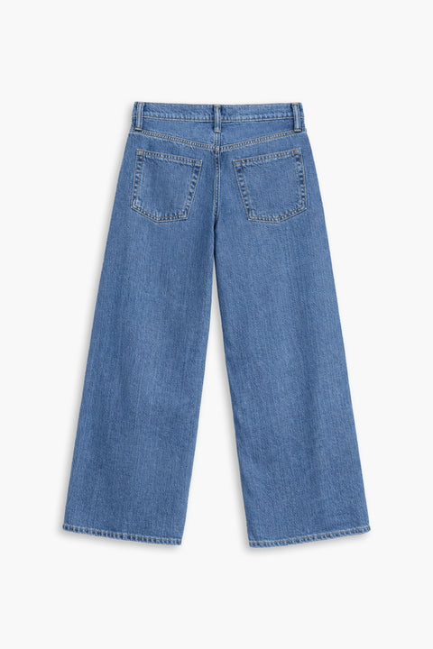 Women's Branded Wide Leg Jeans - M/Blue