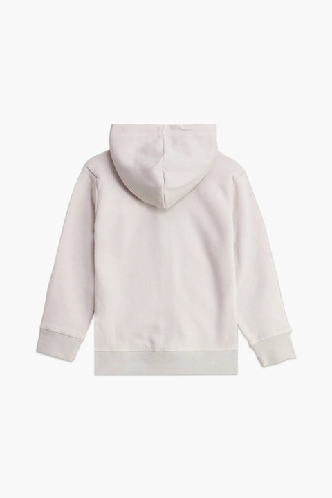 Boys Branded Zipper Hoodie - Cream