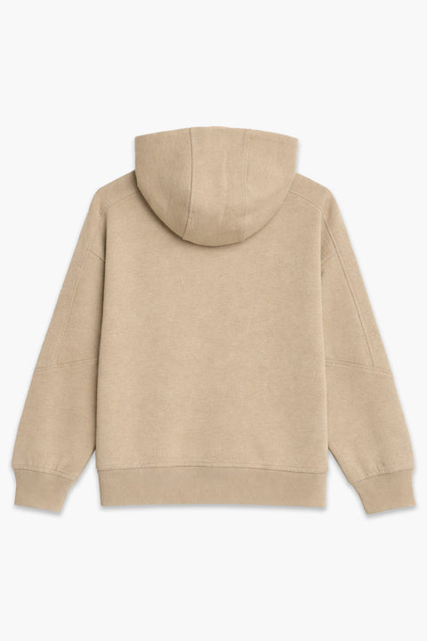 Boys Branded Pullover Hoodie - L/Camel
