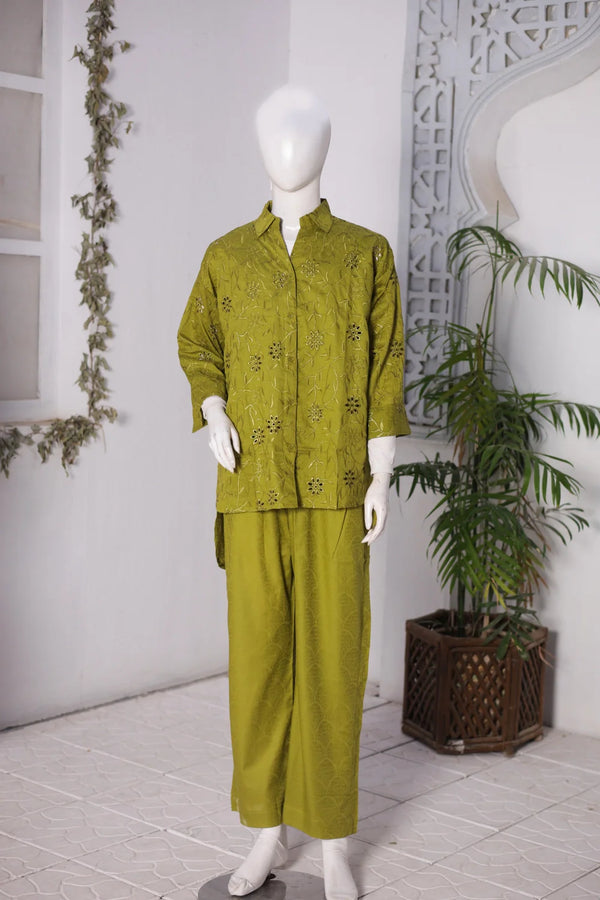 2 PIECE EMB JACQUARD SUIT