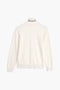 Women Branded Mock Neck Zipper - White Cream
