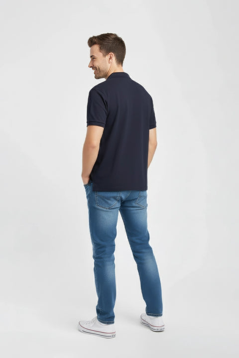Big & Tall Men Branded Polo - Navy
