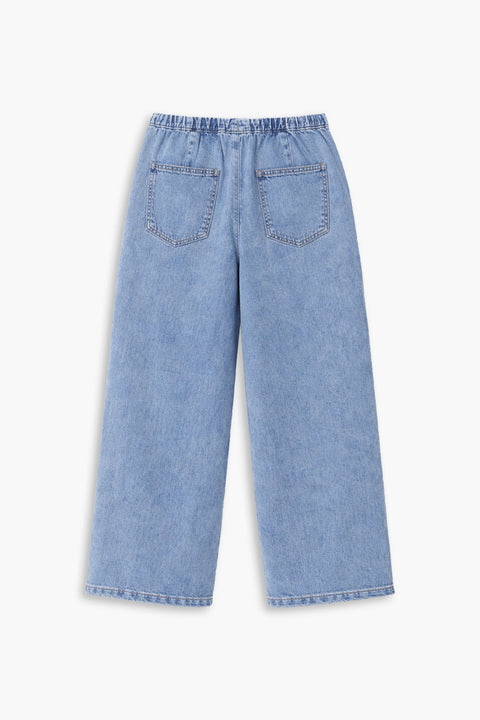 Women's Branded Wide Leg Jeans - M/Blue