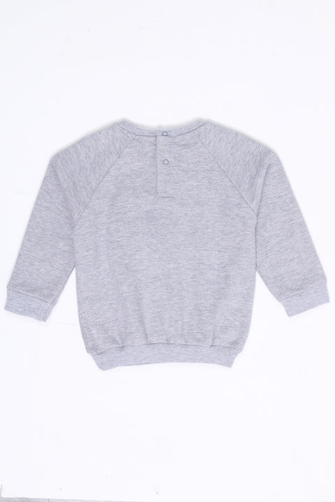 Boys Branded Embellish Fleece Sweatshirt - Heather Grey