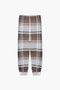 Women Branded Checkered Trouser - Brown