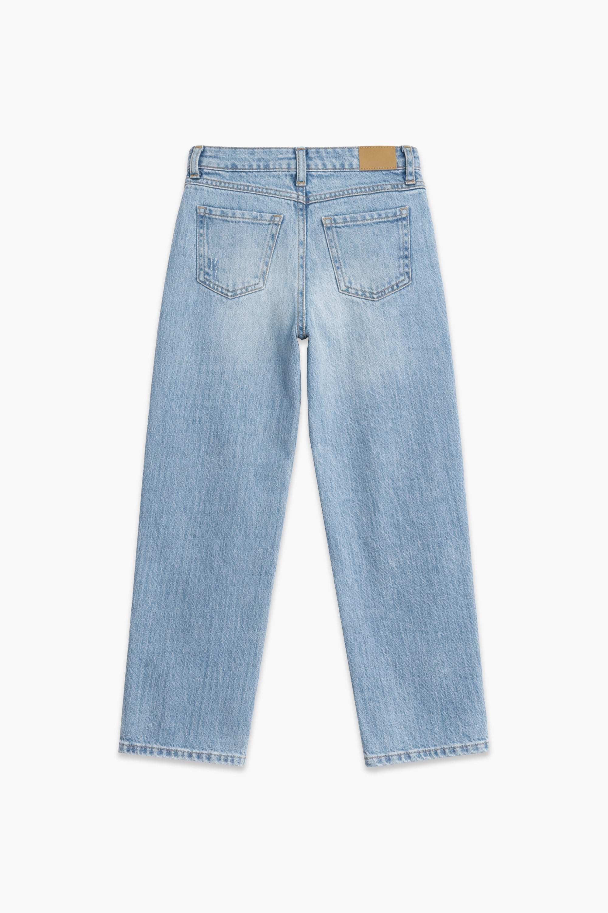 Girls Branded Straight Fit Denim Pant - L/Blue