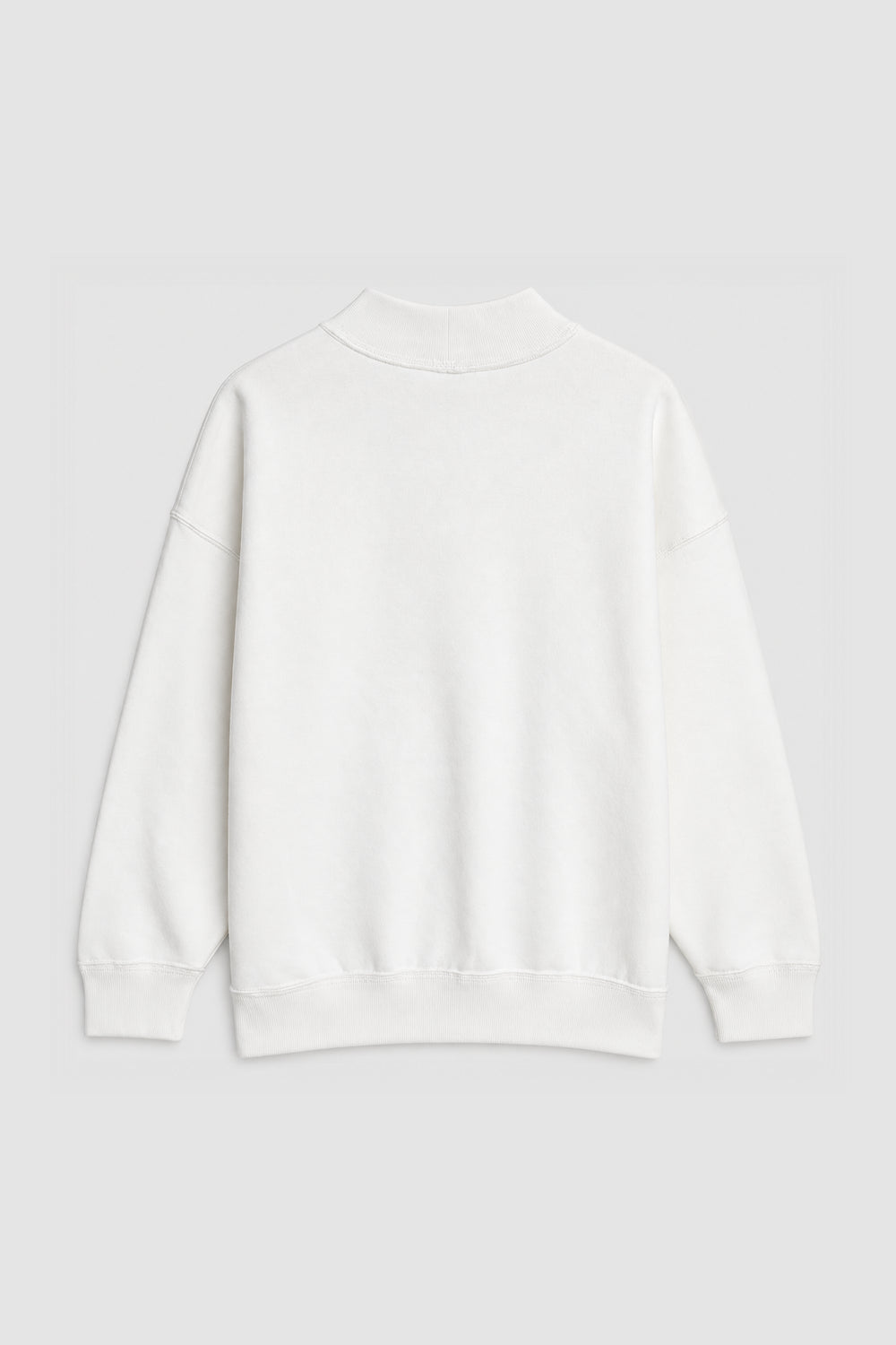 Men Branded Fleece High Neck - White