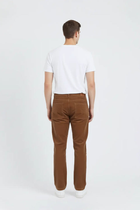 Men Branded Chino - Brown