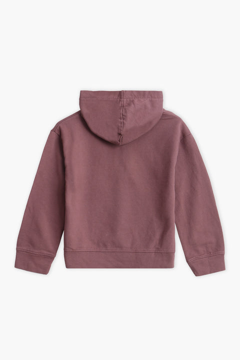 Girls Branded Pullover Hoodie - Plum