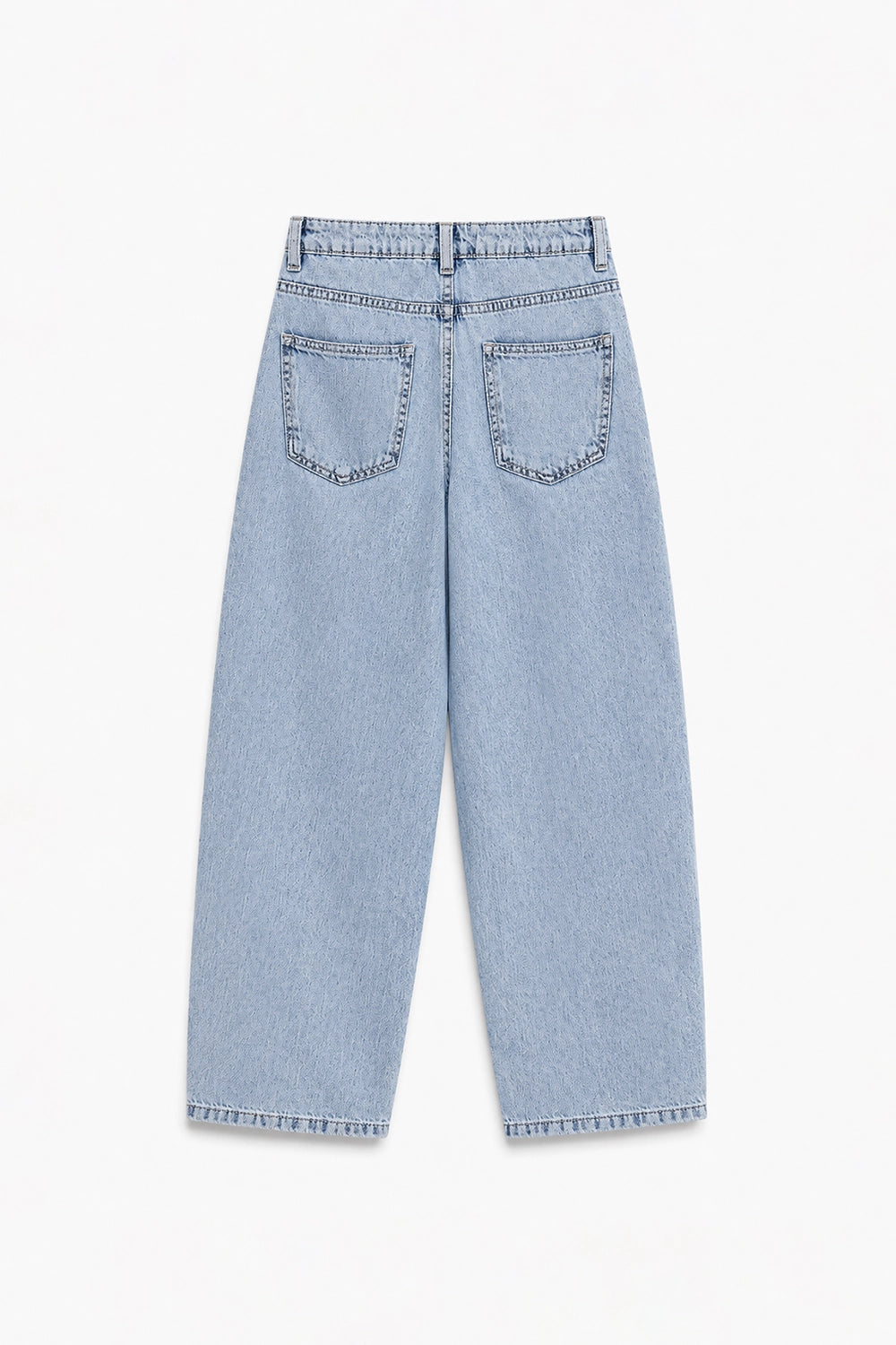 Girls Branded Wide Leg Denim pant - L/Blue