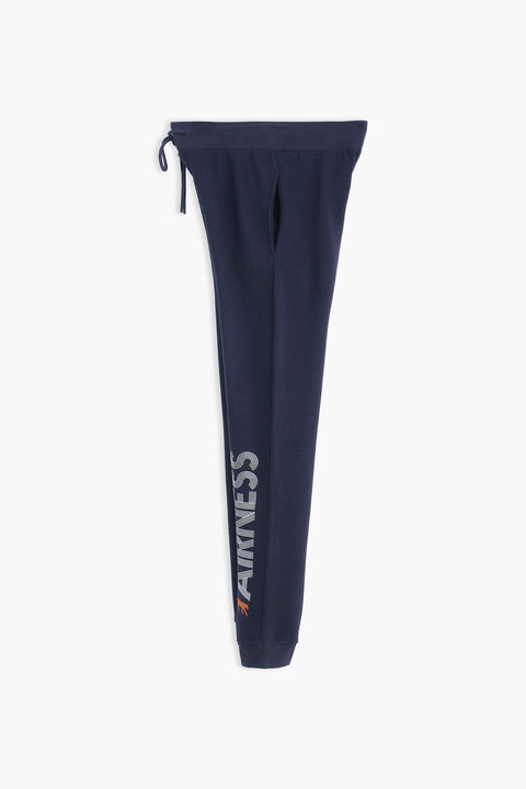 Men Branded Fleece Trouser - Navy