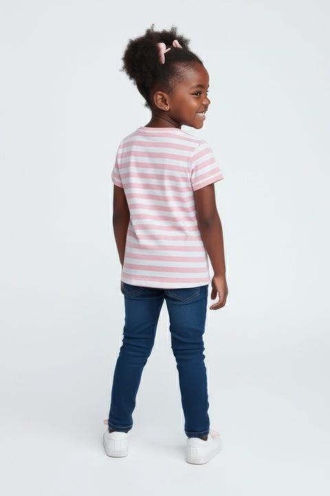 Girls Branded Graphic T-Shirt - Pink